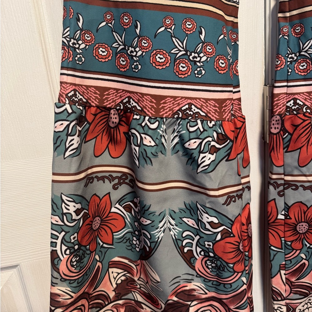 Floral Patchwork Flare Jeans - Picture 3 of 4
